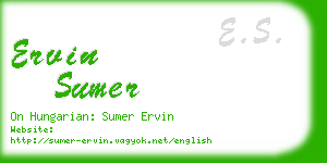 ervin sumer business card